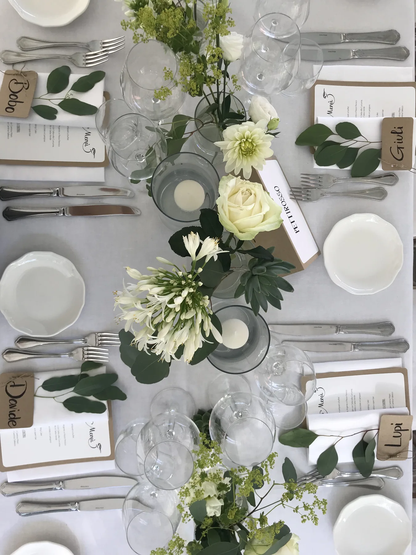 Mise en place floreale del ricevimento